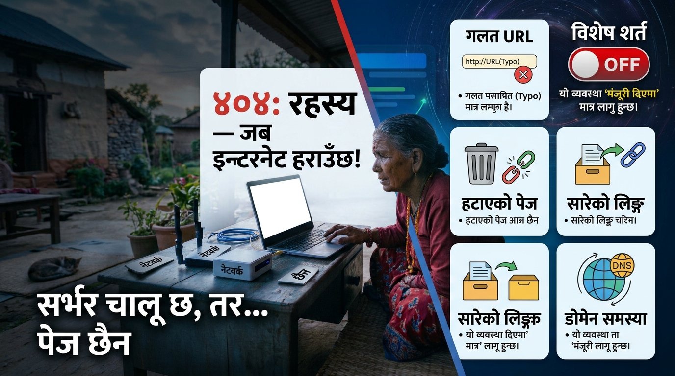 ४०४: Page Not Found को रहस्य — जब इन्टरनेट हराउँछ!